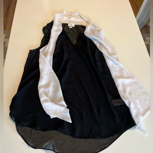 Sheer black tie front sleeveless dress top